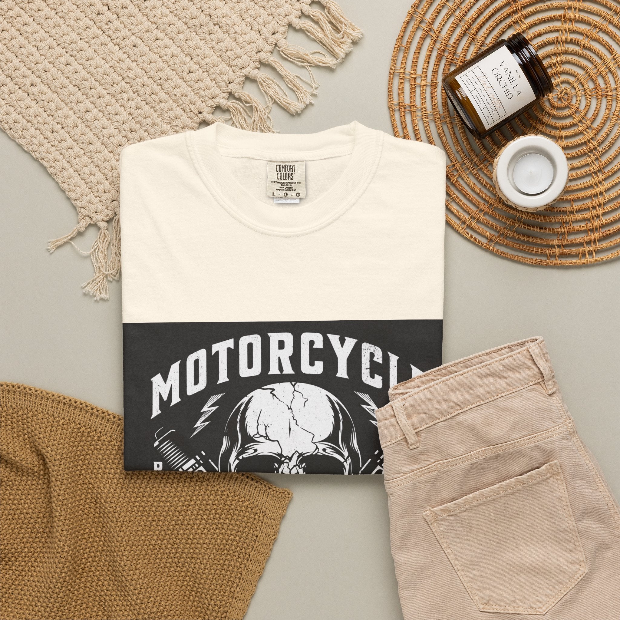 Motorcycle Skull Tee — "Legendary Riders" Vintage Biker Graphic T-Shirt