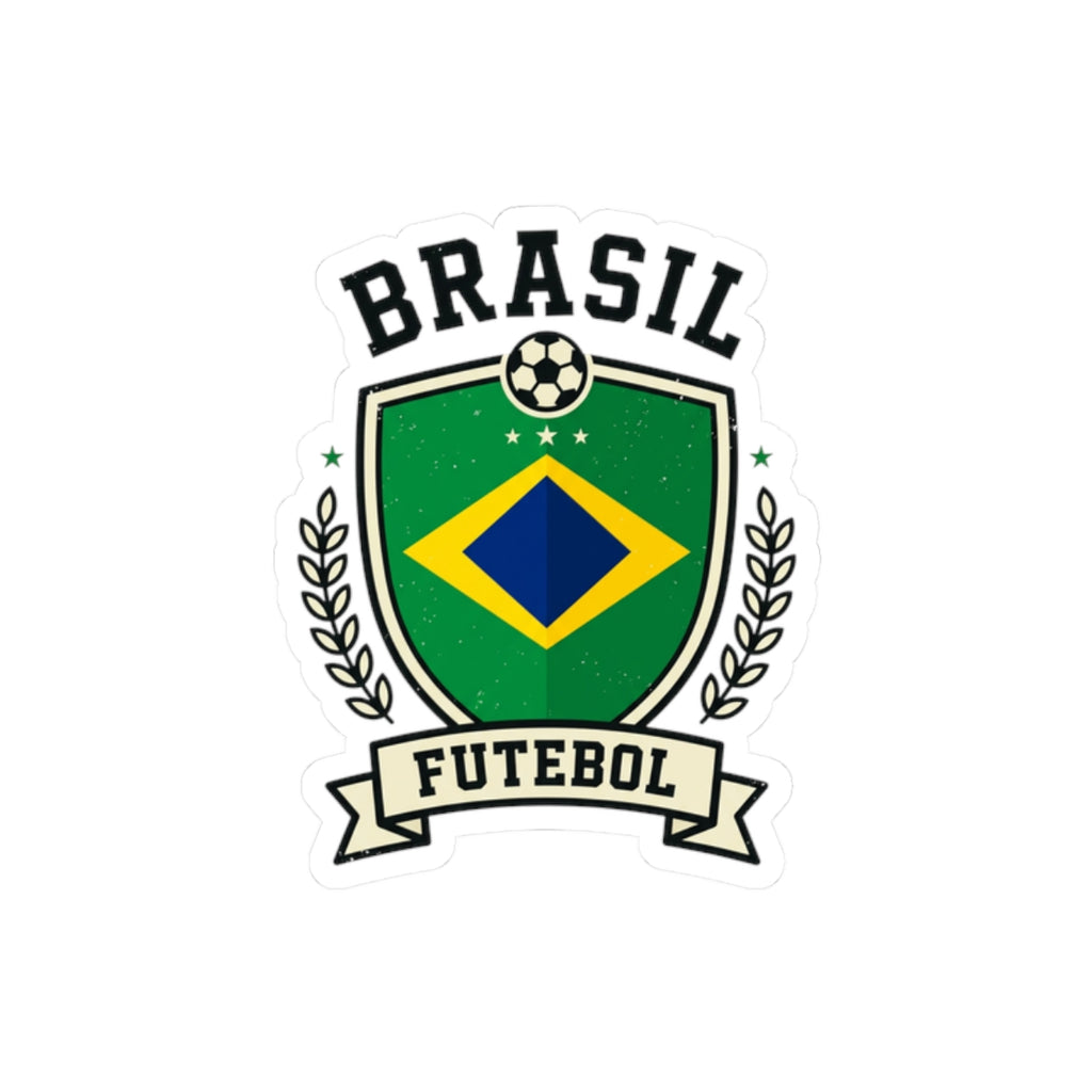 Brasil Futebol Crest Sticker | Brazil Flag Soccer Emblem, Kiss-Cut