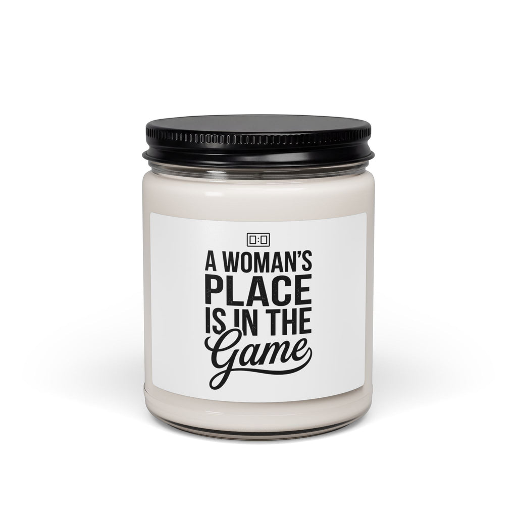 A Woman's Place Is In The Game Candle | Scented Soy Candle, Sports Fandom