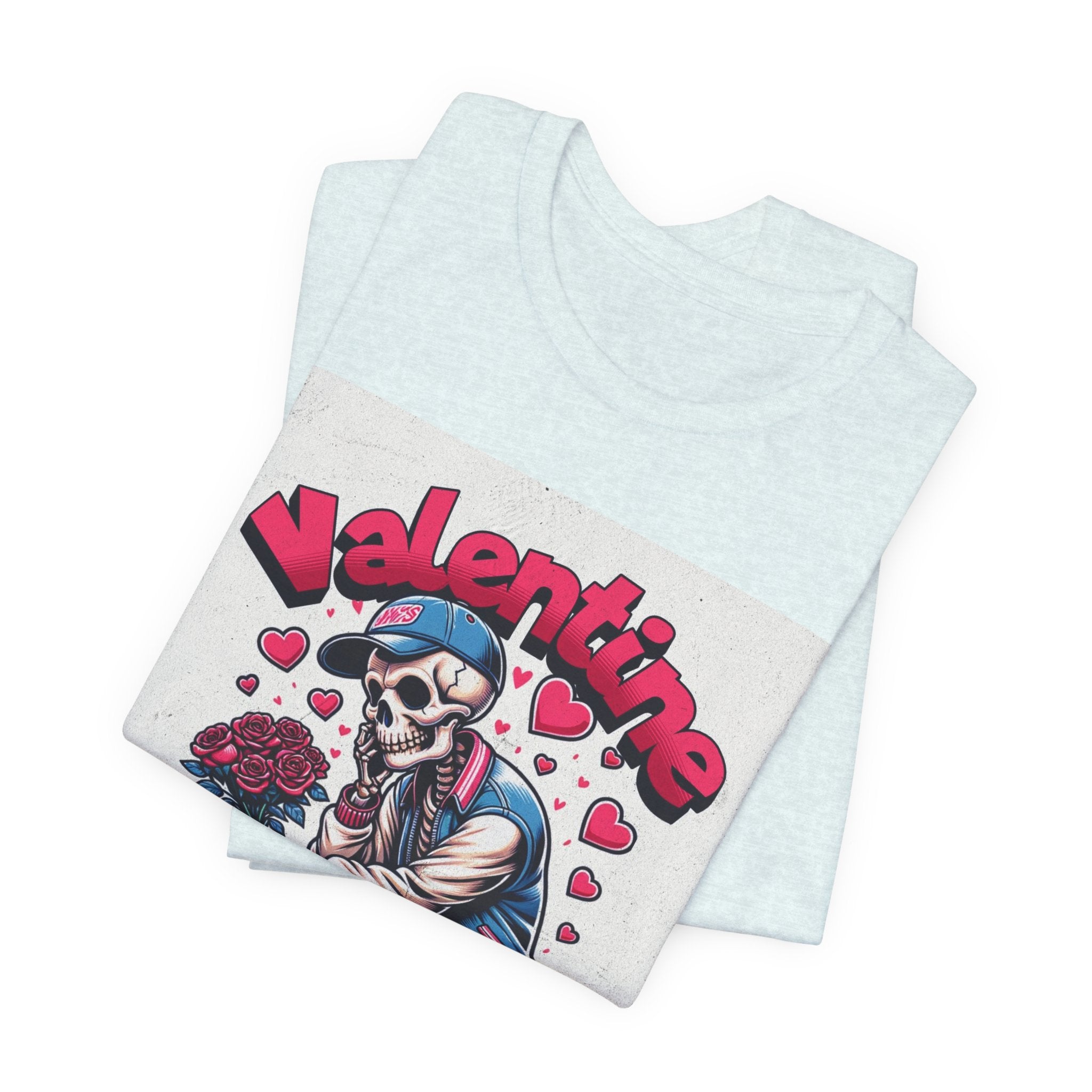 Valentine Skull T-Shirt – "Love & Blessed" Gothic Valentine Tee