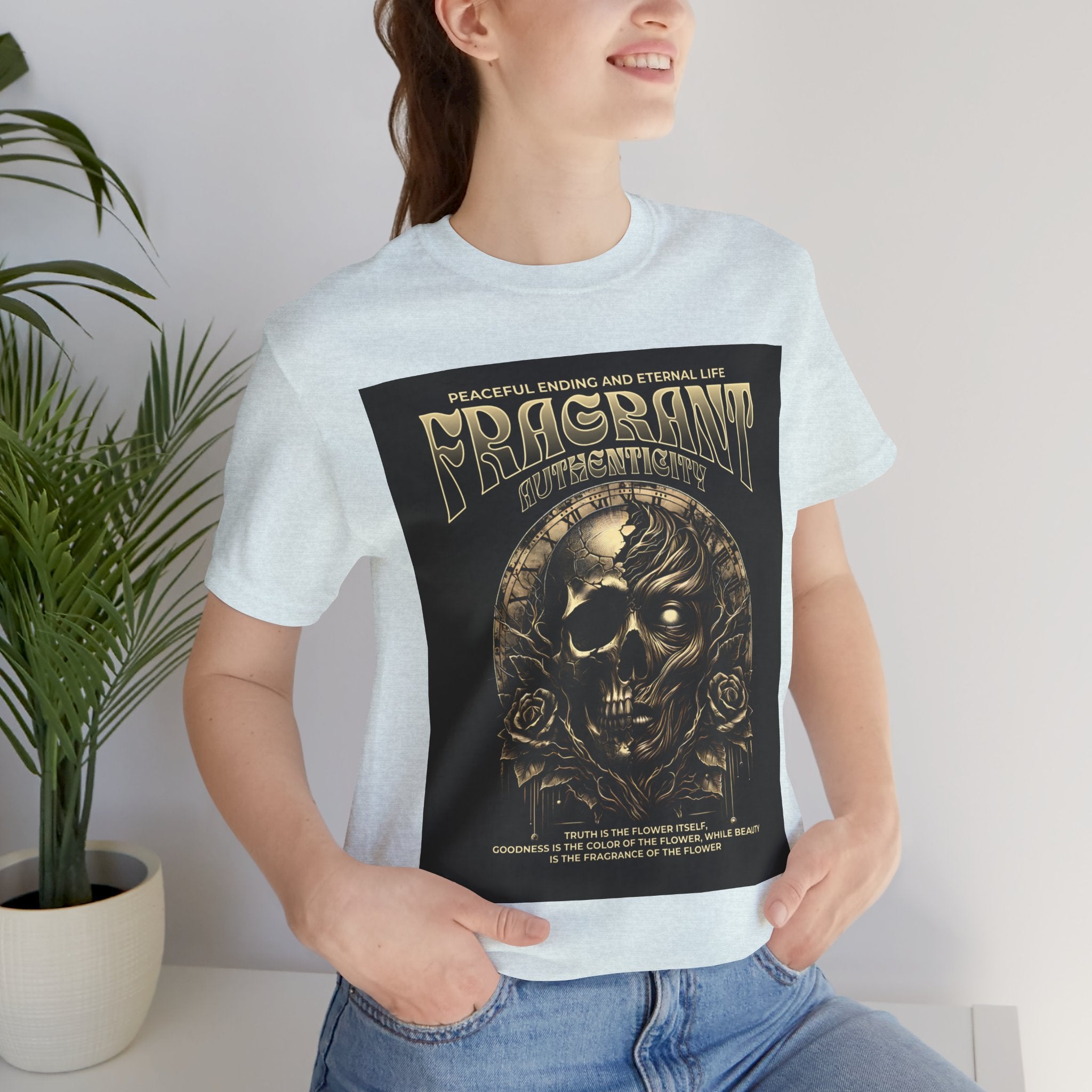 Skull & Roses Graphic Tee — "Fragrant" Vintage Gothic Band Shirt