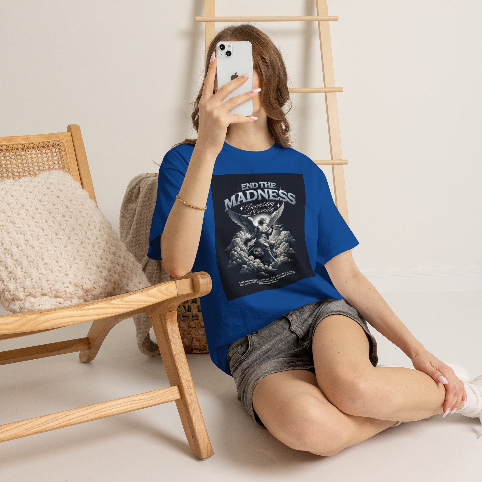 End the Madness Angel Graphic Tee — Vintage Gothic Band-Style T-Shirt
