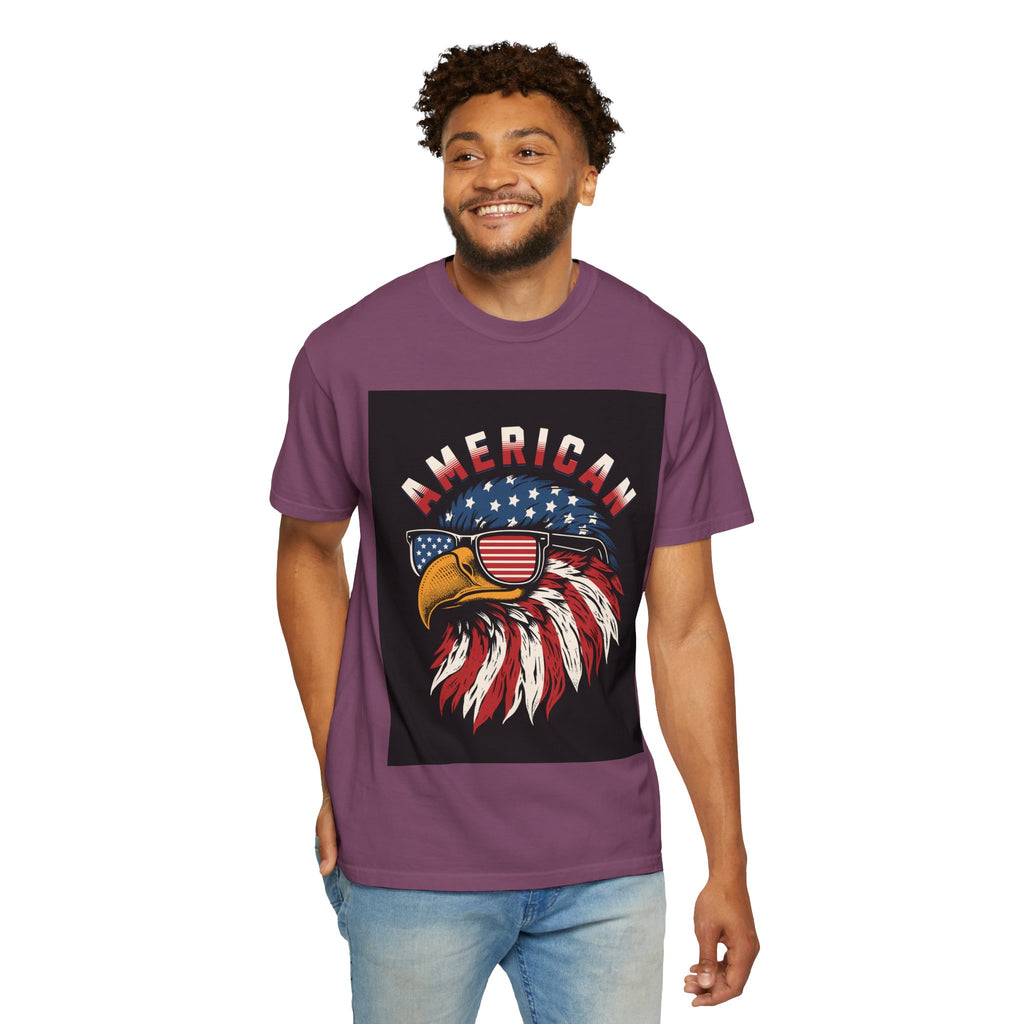 American Eagle Sunglasses T-Shirt — Patriotic USA Flag Graphic