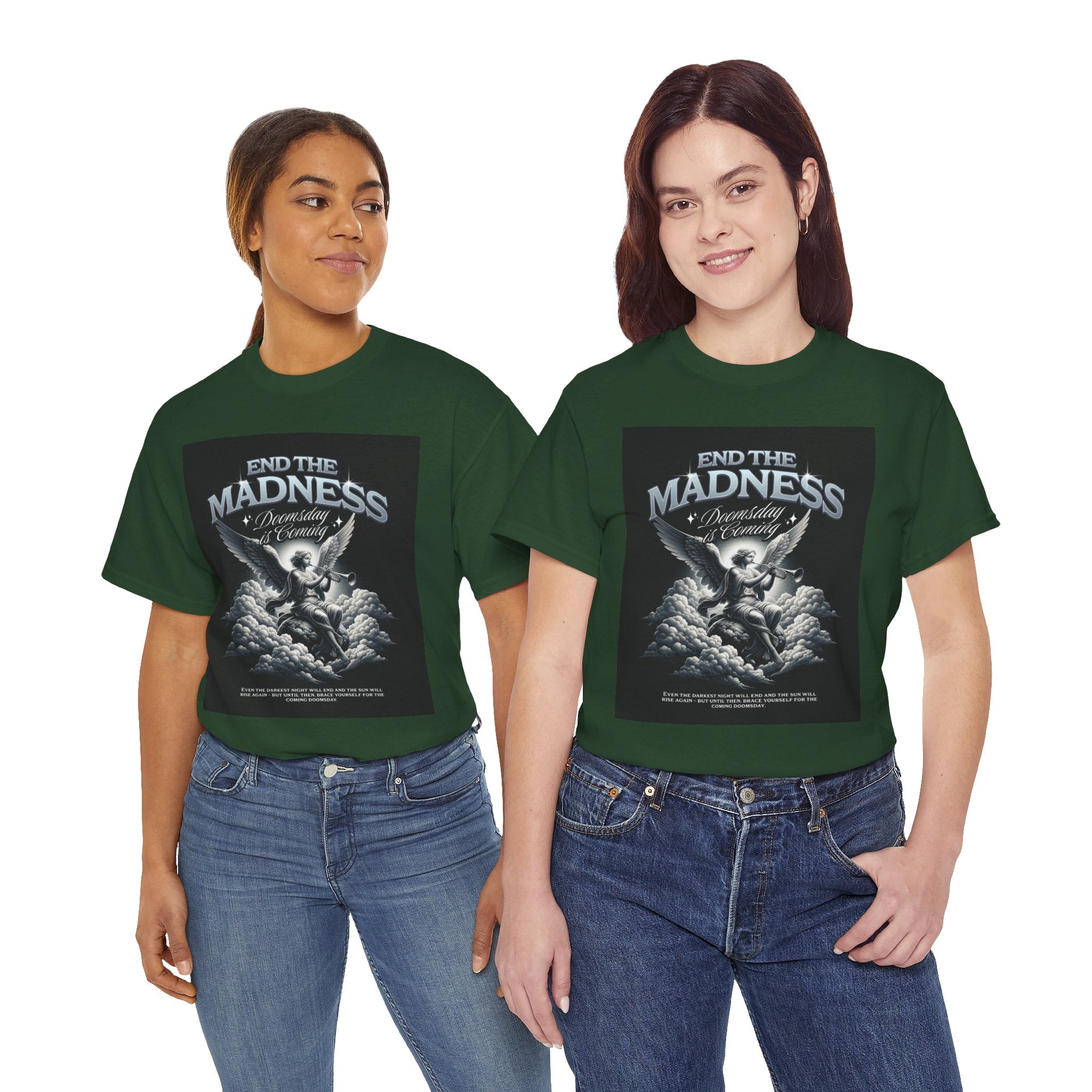 End the Madness Angel Graphic Tee — Vintage Gothic Band-Style T-Shirt