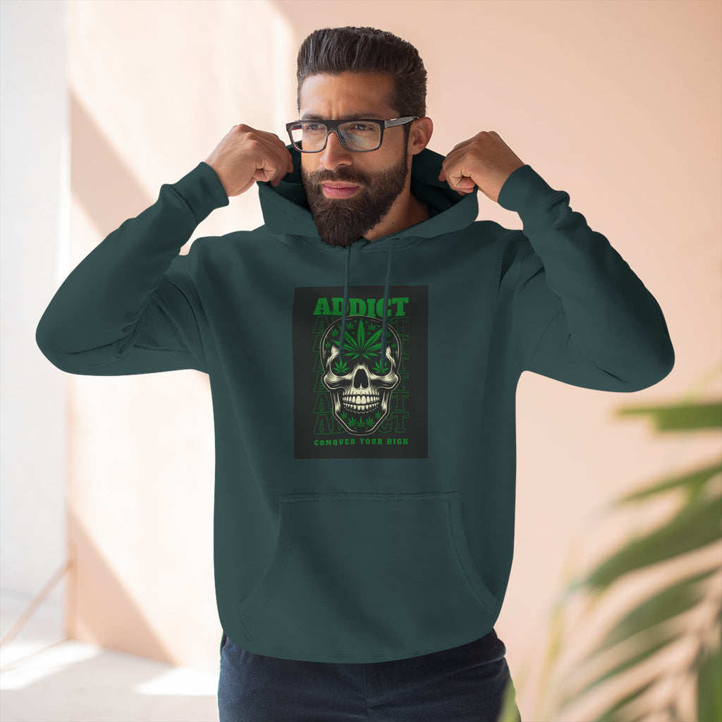 Skull & Snake Hoodie — "Addict" Graphic Pullover