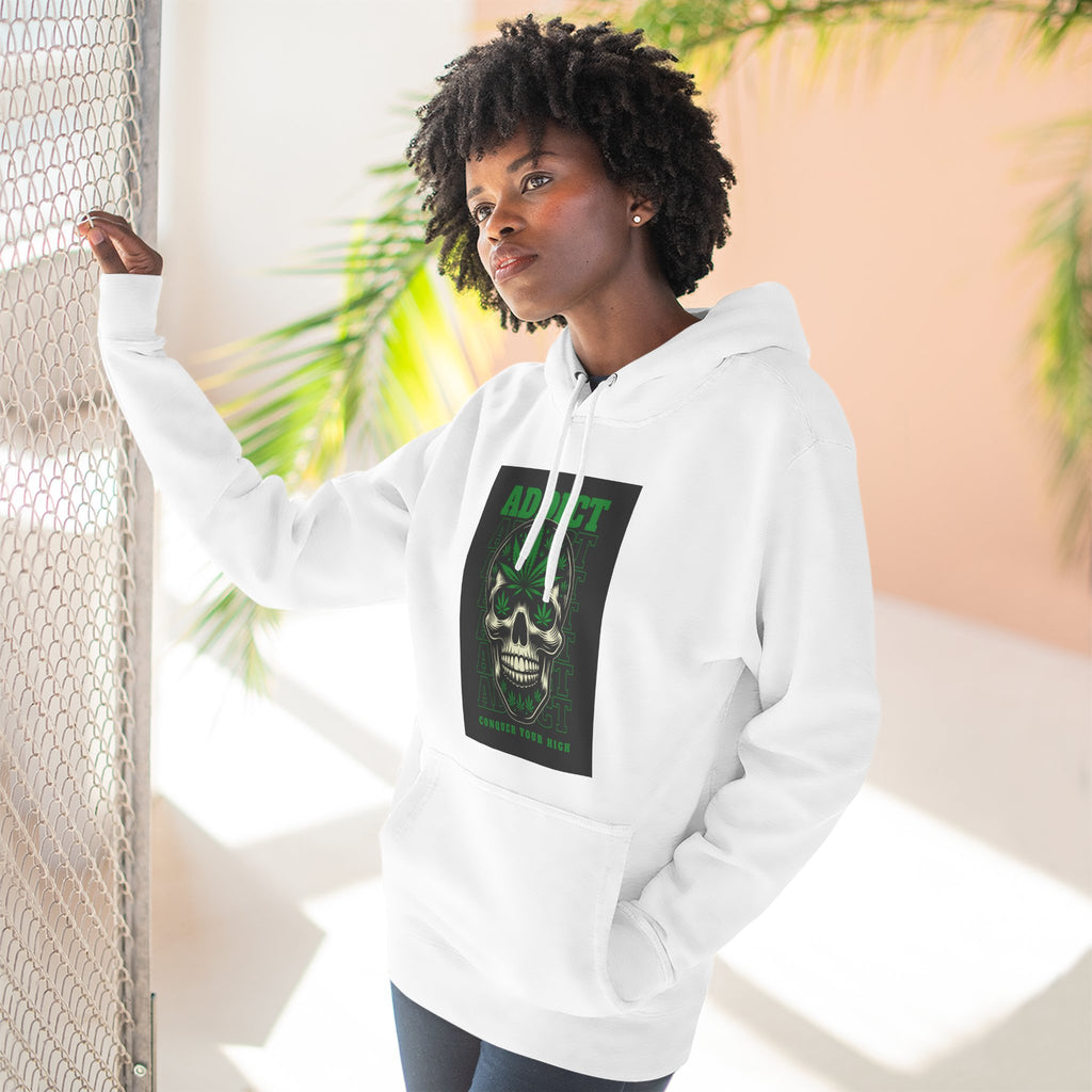 Skull & Snake Hoodie — "Addict" Graphic Pullover