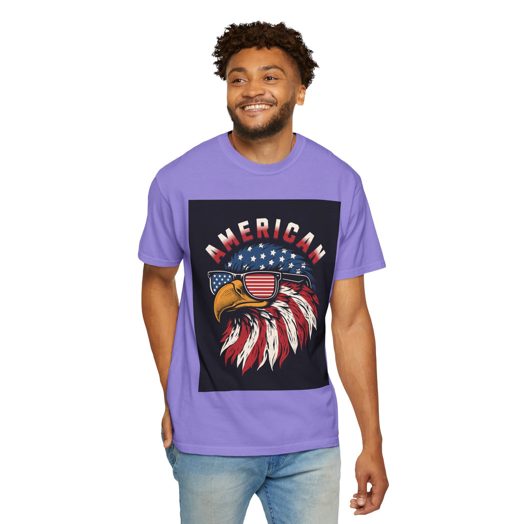 American Eagle Sunglasses T-Shirt — Patriotic USA Flag Graphic