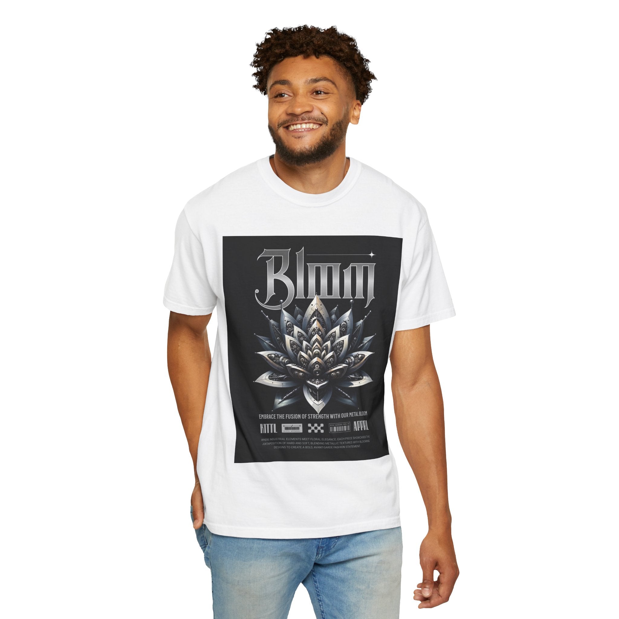 Metal Lotus Graphic T-Shirt — "Bloom" Gothic Band Poster Tee