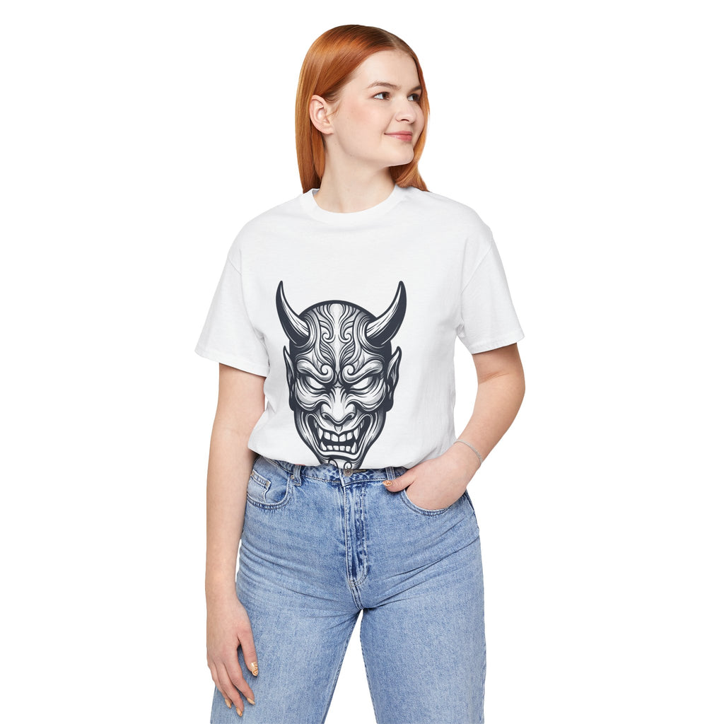 Demon Hannya Mask T‑Shirt — Japanese Oni Tattoo Graphic Tee
