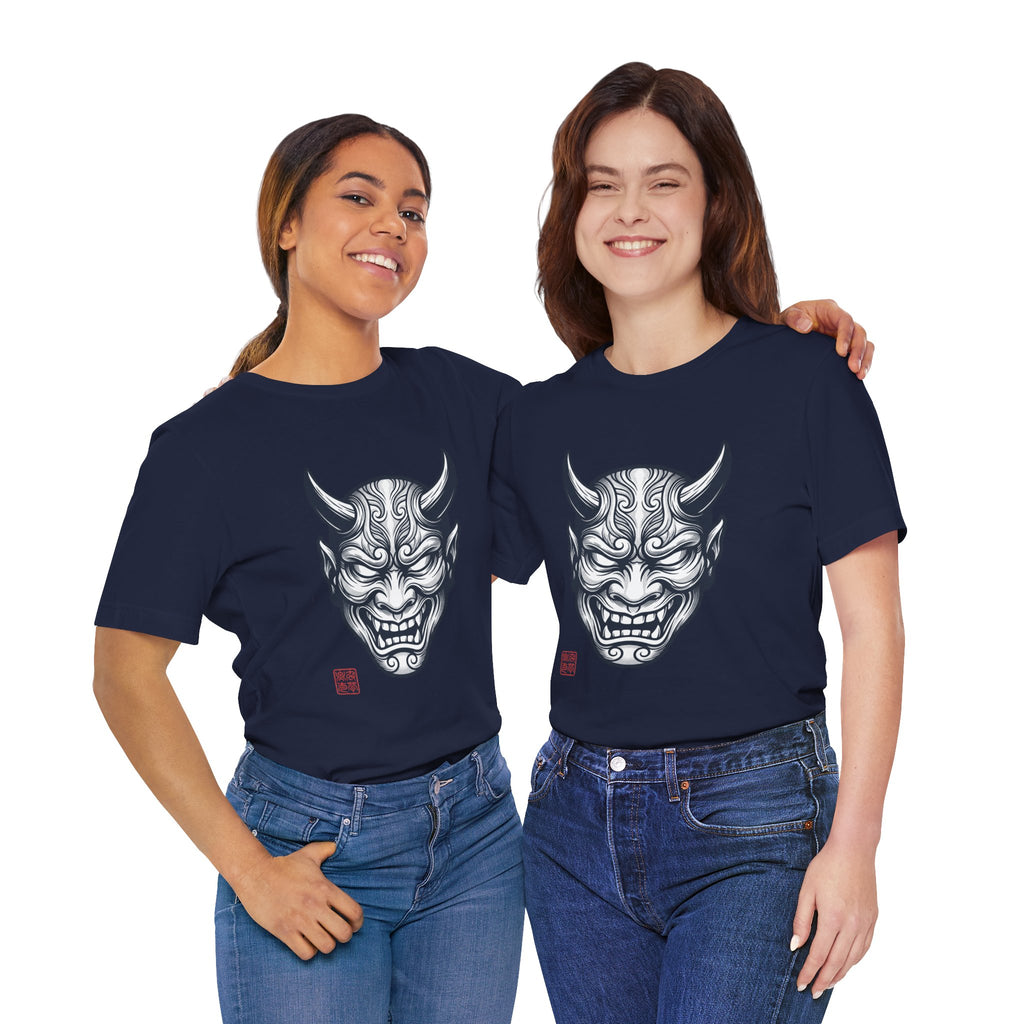Demon Hannya Mask T‑Shirt — Japanese Oni Tattoo Graphic Tee