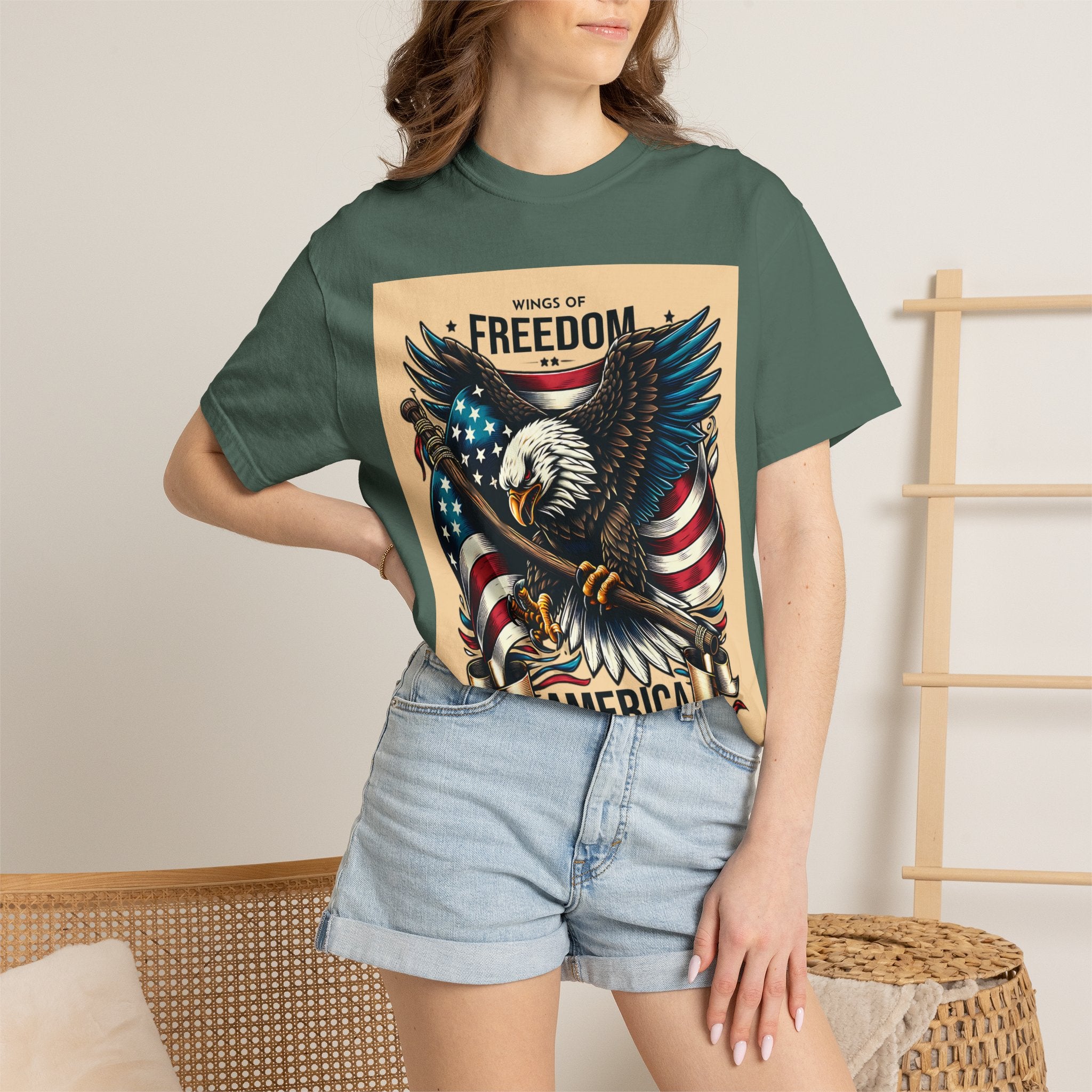 Freedom Eagle T-Shirt — Wings of America Patriotic Graphic Tee