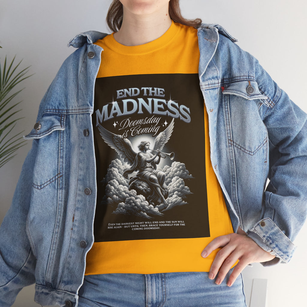 End the Madness Angel Graphic Tee — Vintage Gothic Band-Style T-Shirt