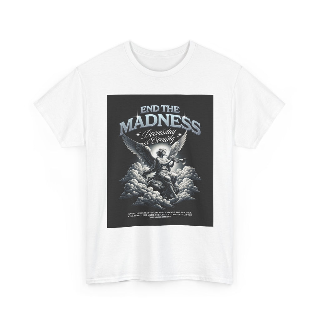End the Madness Angel Graphic Tee — Vintage Gothic Band-Style T-Shirt
