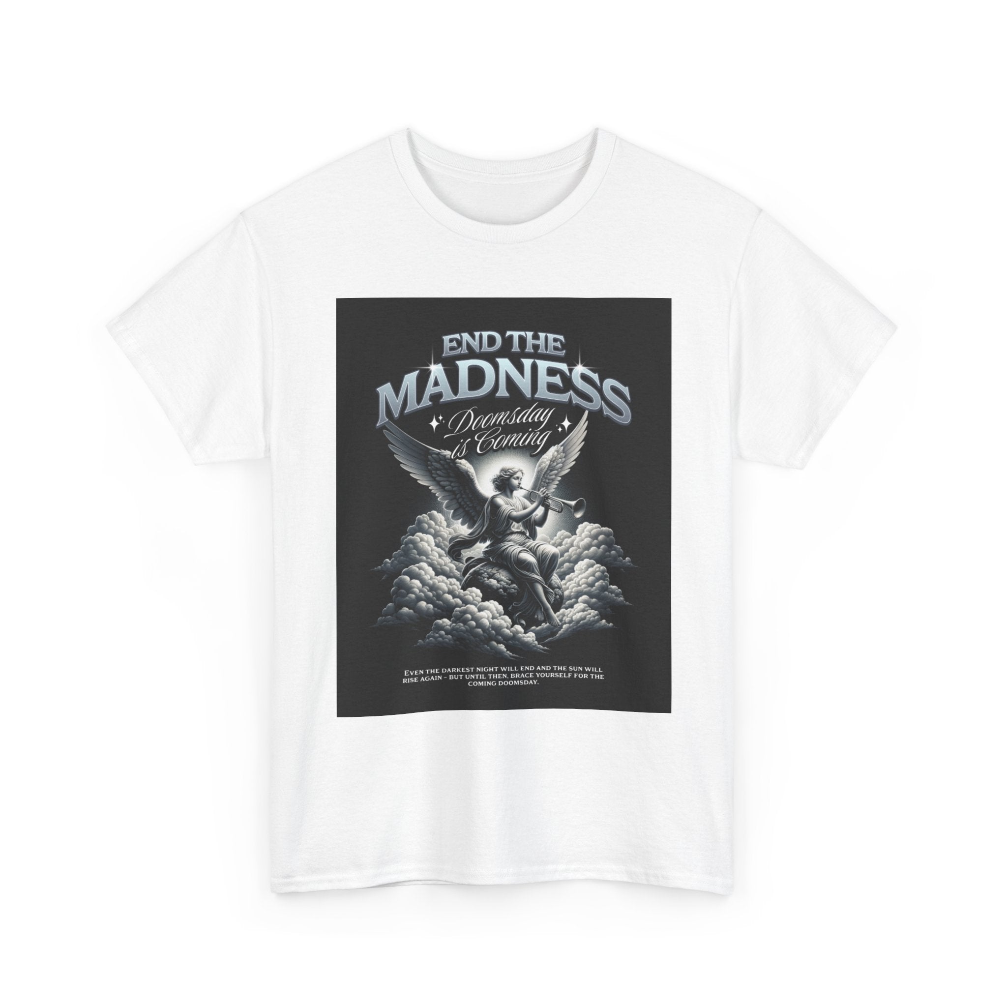End the Madness Angel Graphic Tee — Vintage Gothic Band-Style T-Shirt