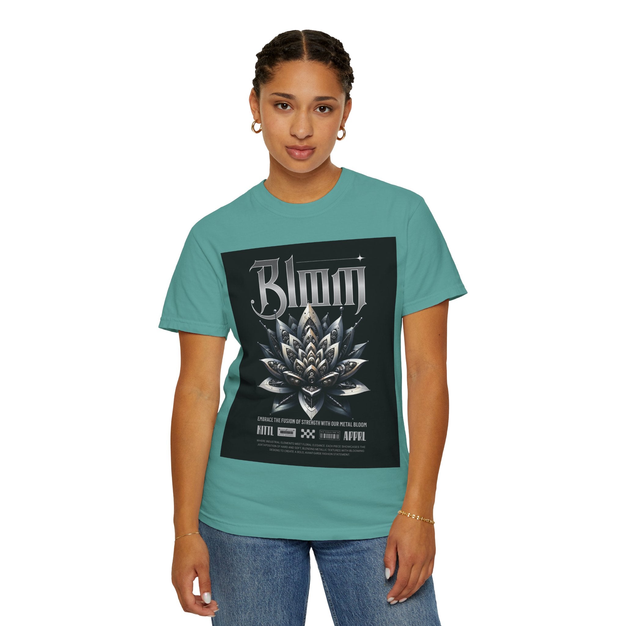 Metal Lotus Graphic T-Shirt — "Bloom" Gothic Band Poster Tee
