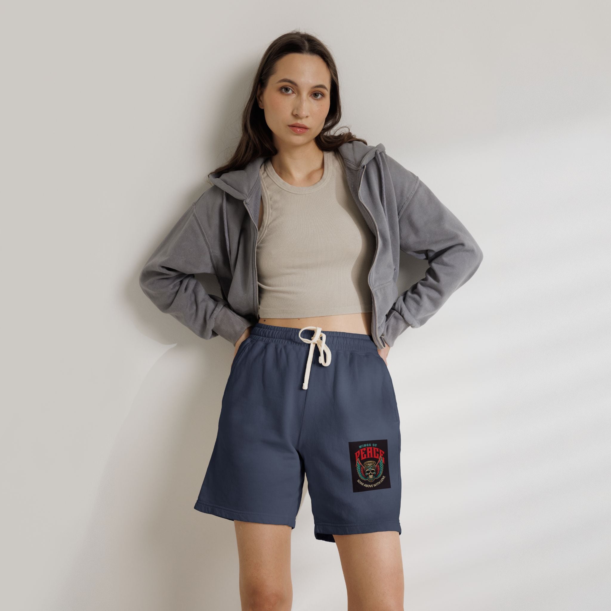 Fleece Sweat Shorts — 'House of Perks' Vintage Patch Lounge Shorts