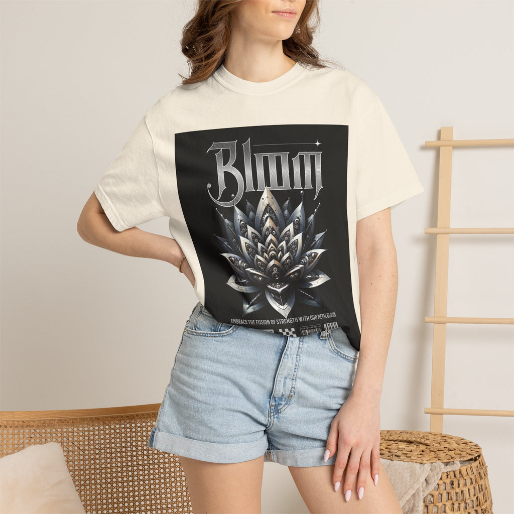 Metal Lotus Graphic T-Shirt — "Bloom" Gothic Band Poster Tee