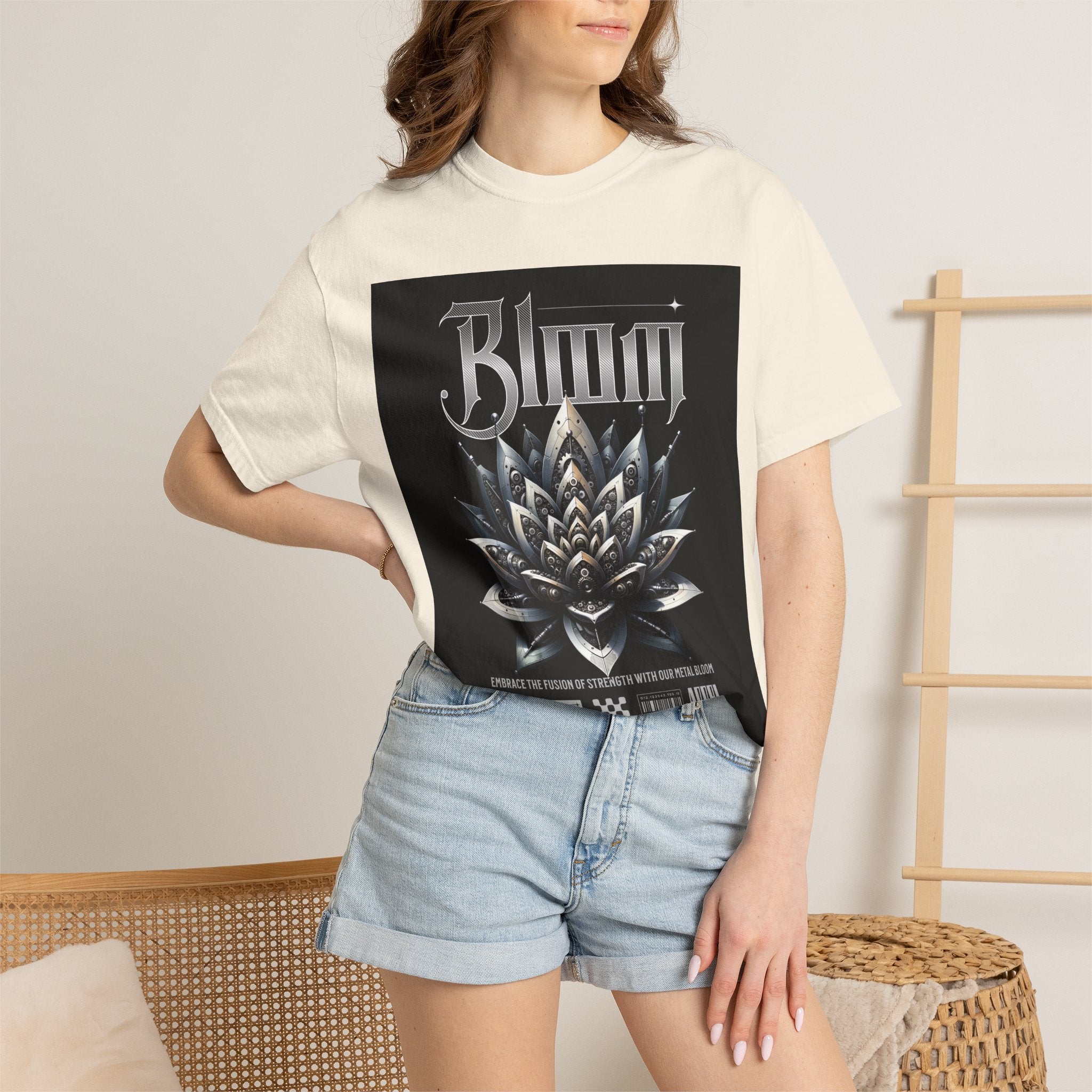 Metal Lotus Graphic T-Shirt — "Bloom" Gothic Band Poster Tee