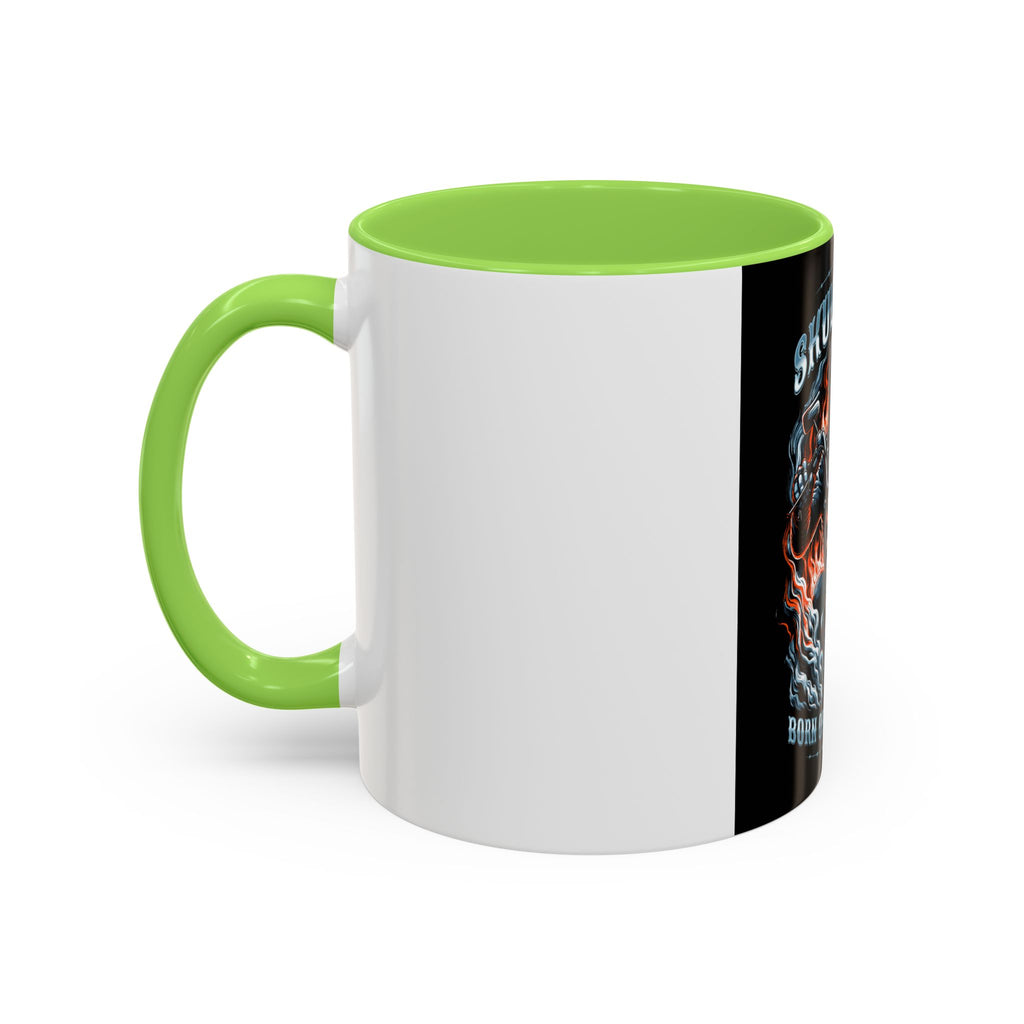 Skull Rider Motorcycle Mug – "Born of Nightmares" Biker Coffee Cup (11oz/15oz)