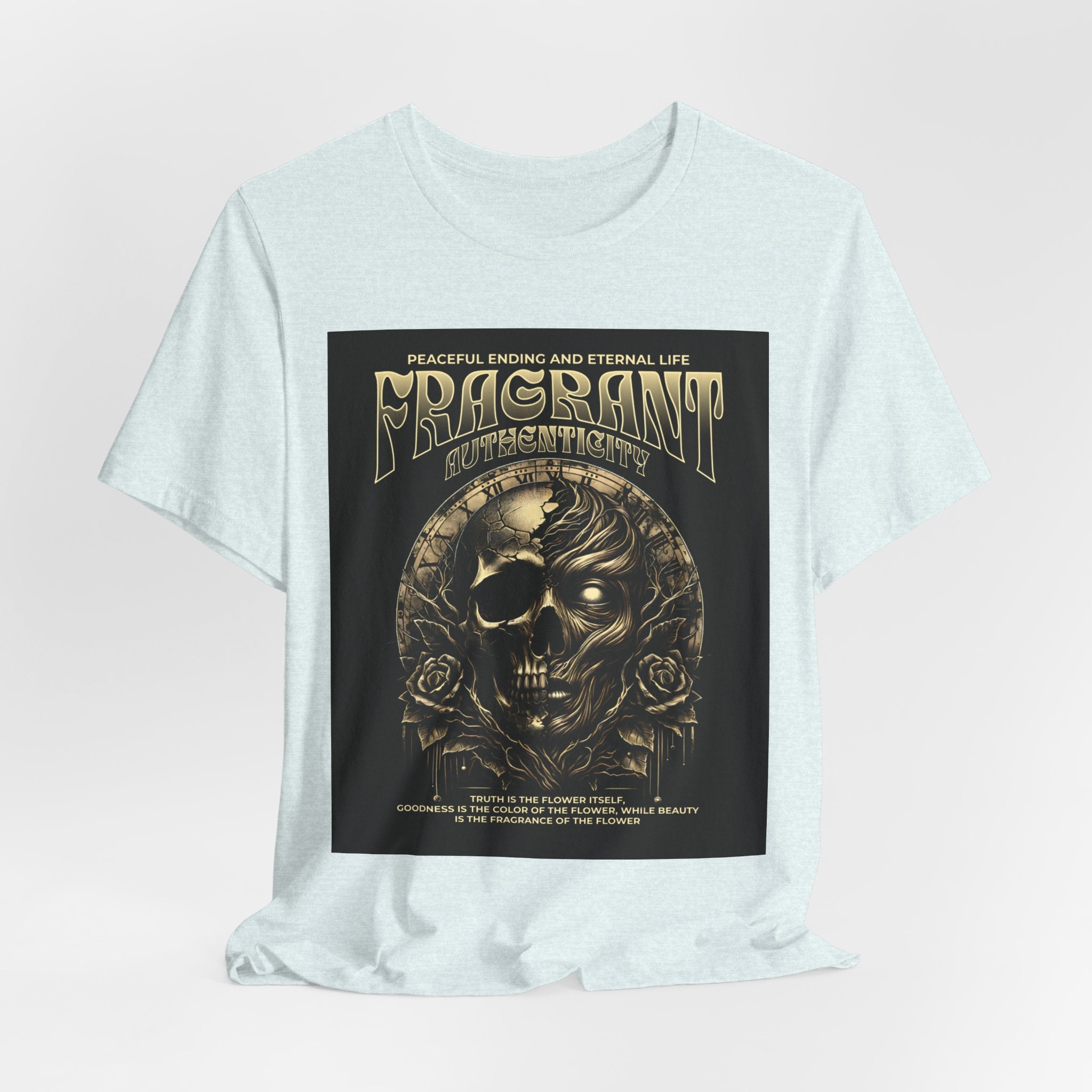 Skull & Roses Graphic Tee — "Fragrant" Vintage Gothic Band Shirt