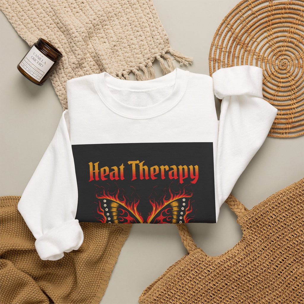 Heat Therapy Crewneck Sweatshirt — Butterfly Flame Graphic
