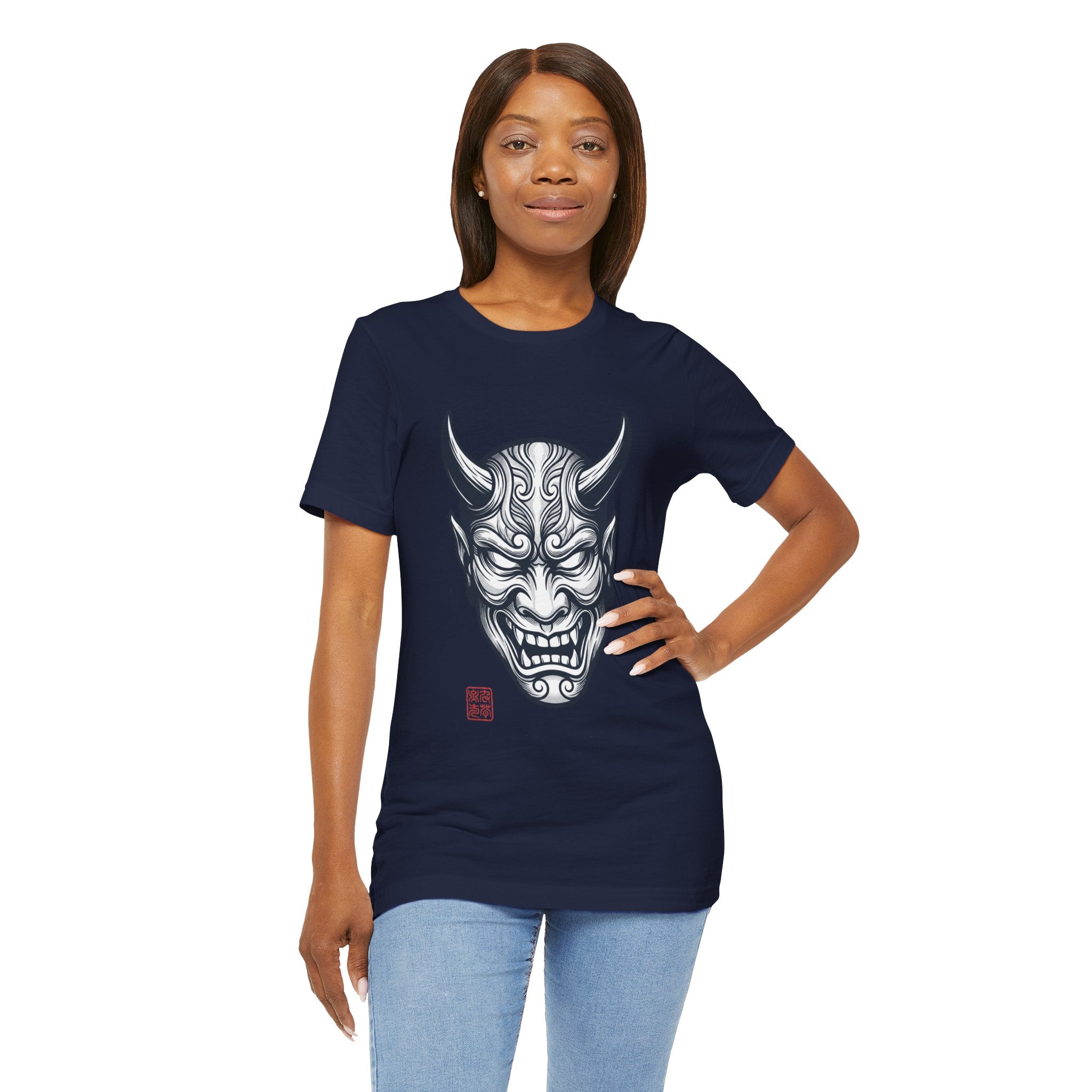 Demon Hannya Mask T‑Shirt — Japanese Oni Tattoo Graphic Tee