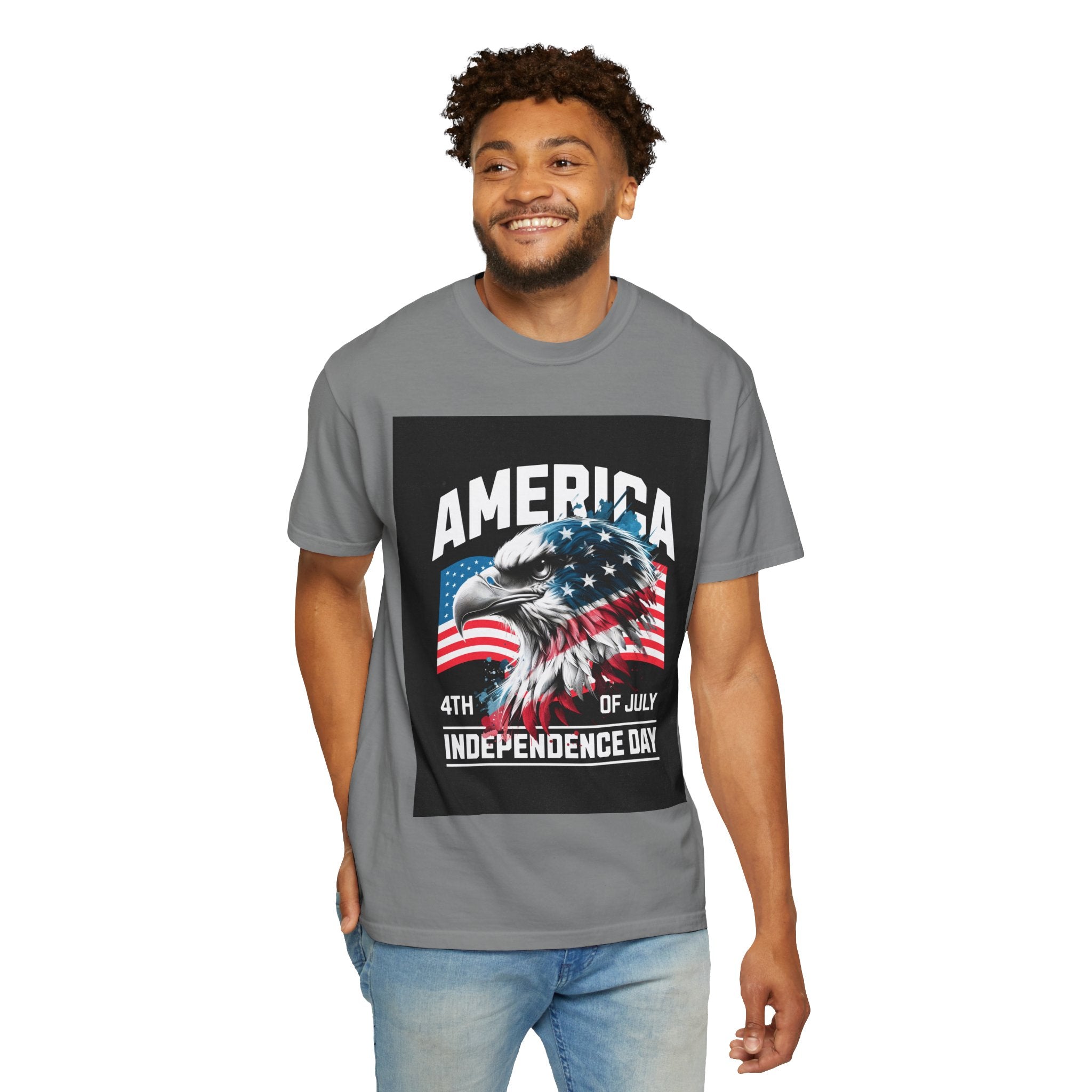 Independence Day T-shirt — 'America' Eagle Flag 4th of July Tee