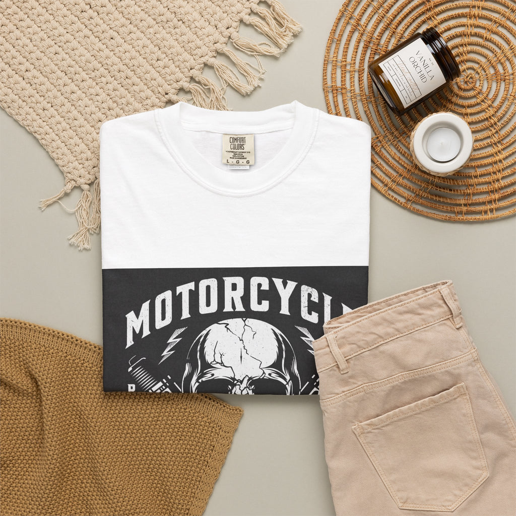 Motorcycle Skull Tee — "Legendary Riders" Vintage Biker Graphic T-Shirt