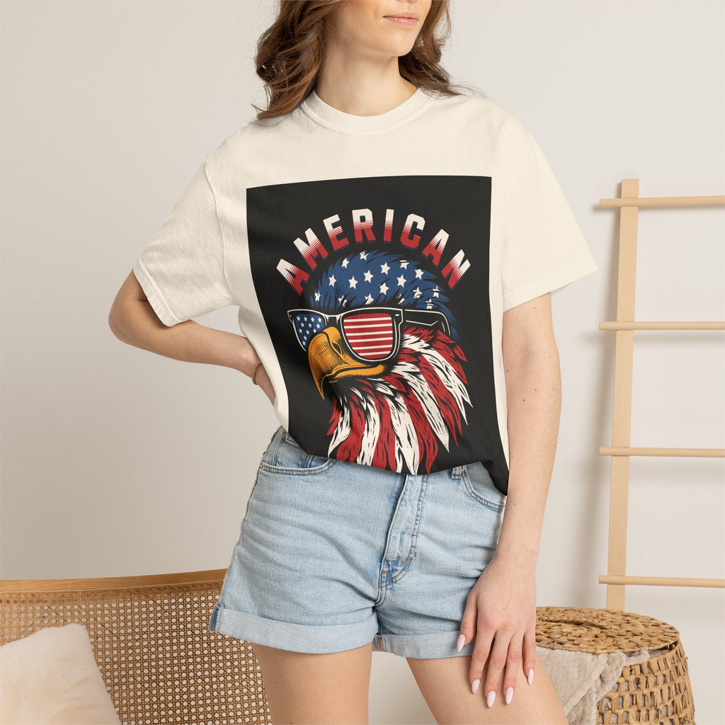 American Eagle Sunglasses T-Shirt — Patriotic USA Flag Graphic