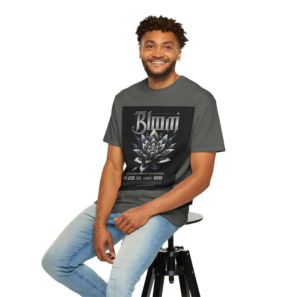Metal Lotus Graphic T-Shirt — "Bloom" Gothic Band Poster Tee