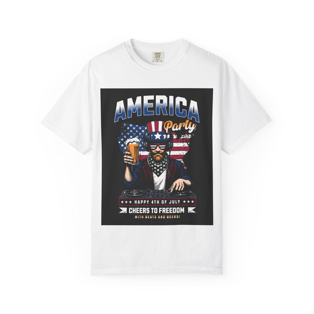 America Party T-Shirt — Cheers to Freedom 4th of July Patriotic Tee
