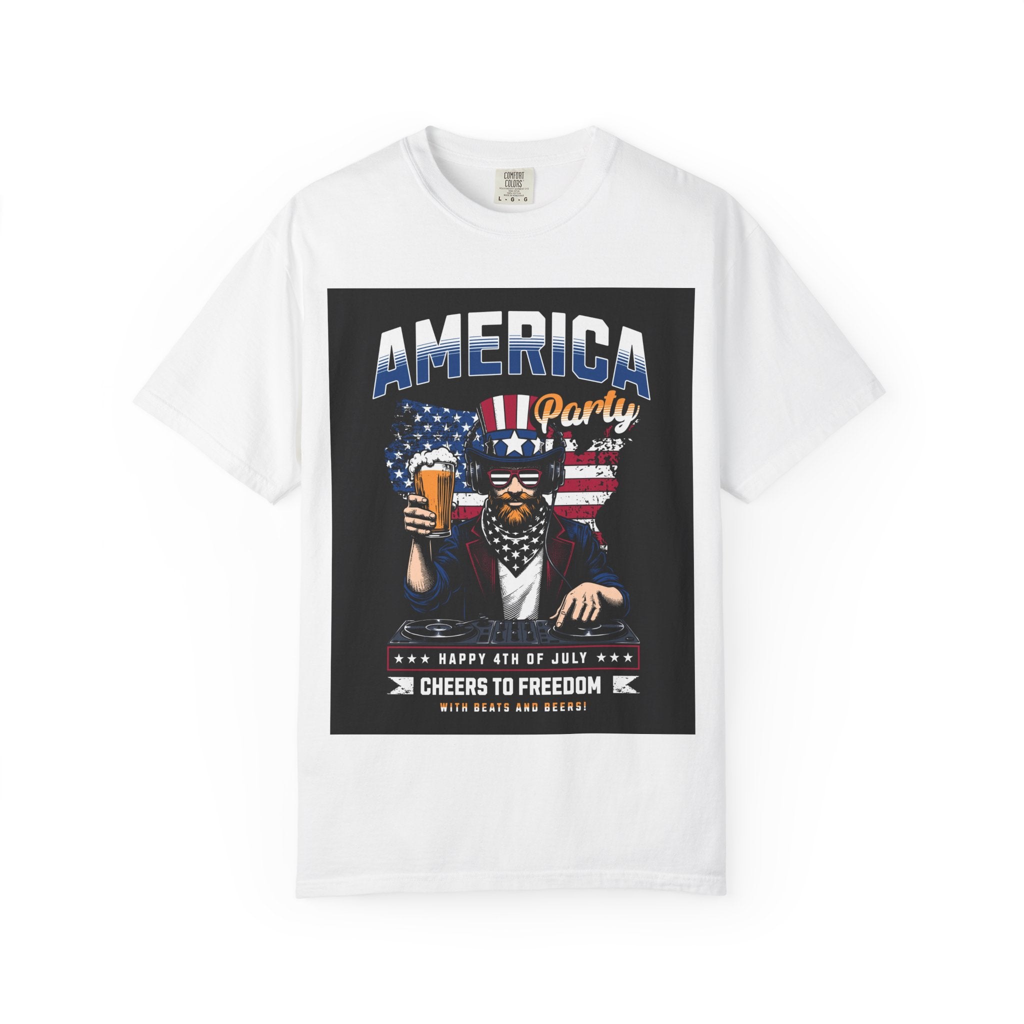 America Party T-Shirt — Cheers to Freedom 4th of July Patriotic Tee