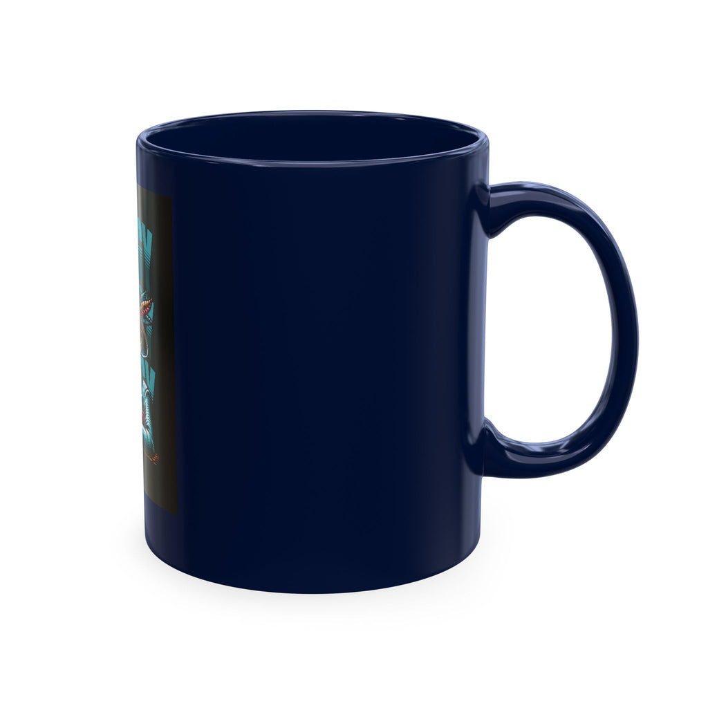 Skull 'Energy' Ceramic Coffee Mug — Retro Skeleton with Drink Design