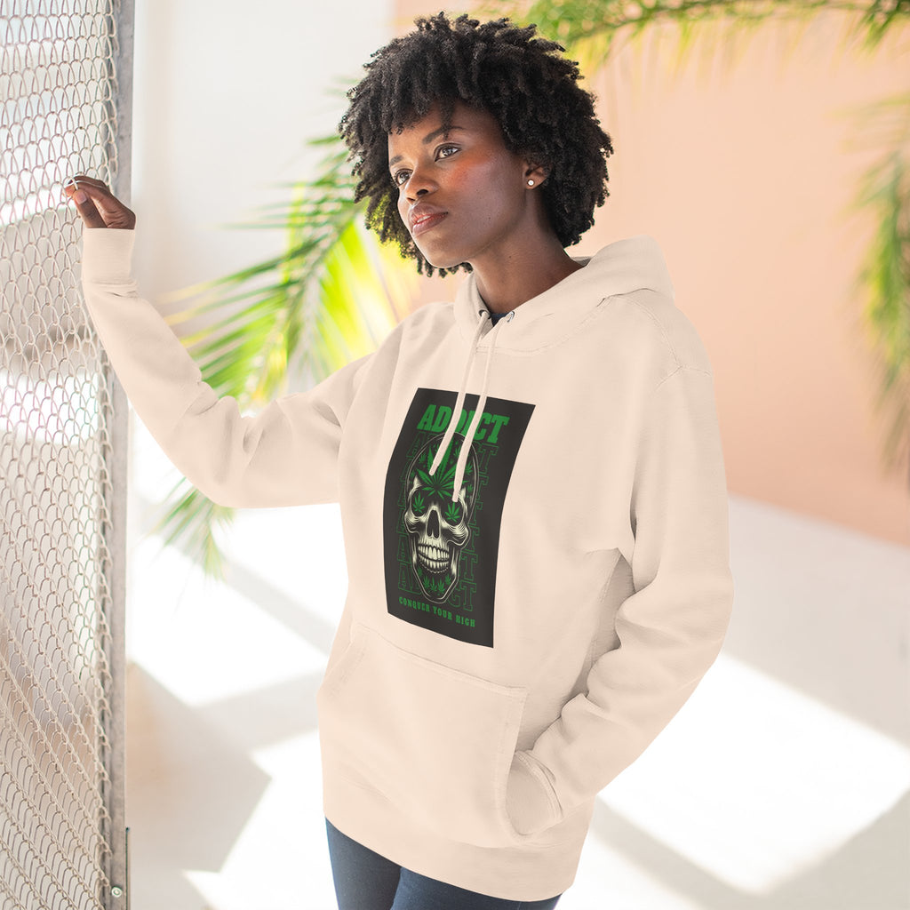 Skull & Snake Hoodie — "Addict" Graphic Pullover