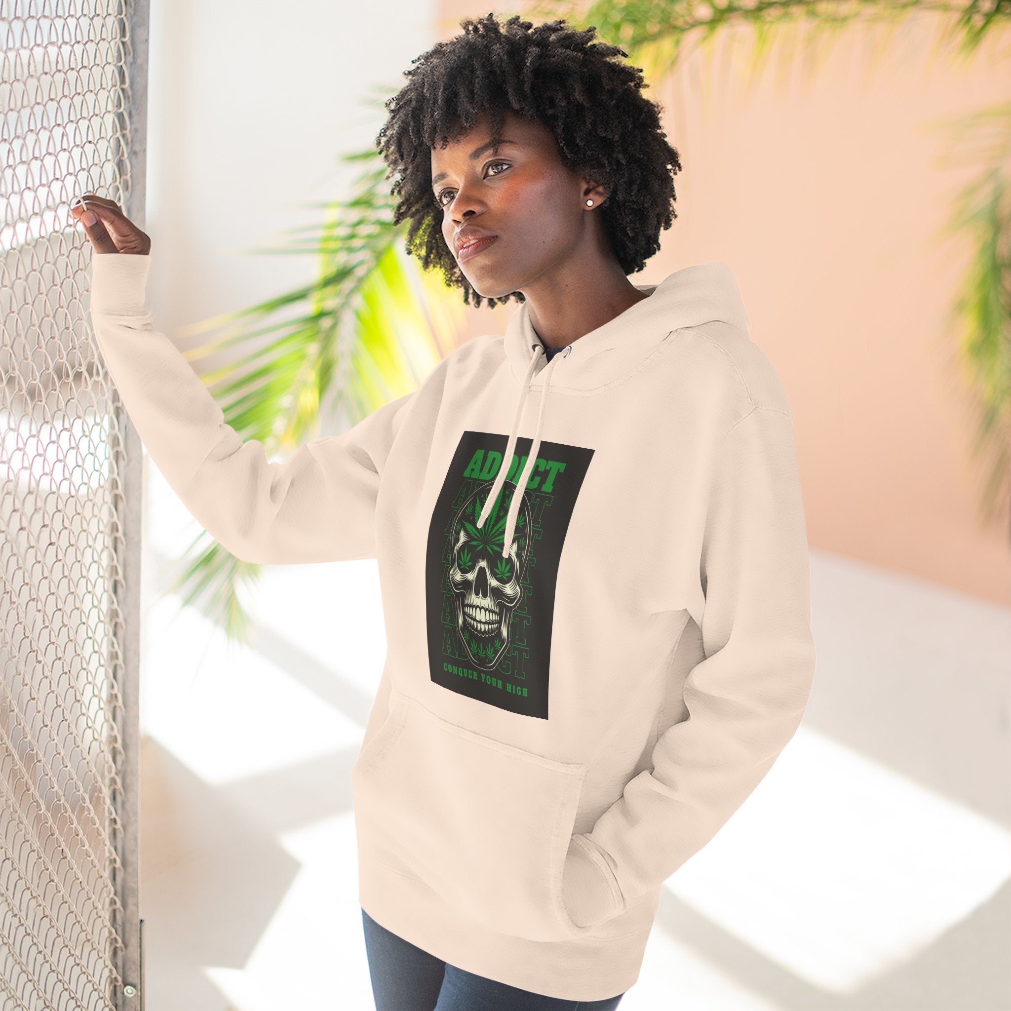 Skull & Snake Hoodie — "Addict" Graphic Pullover