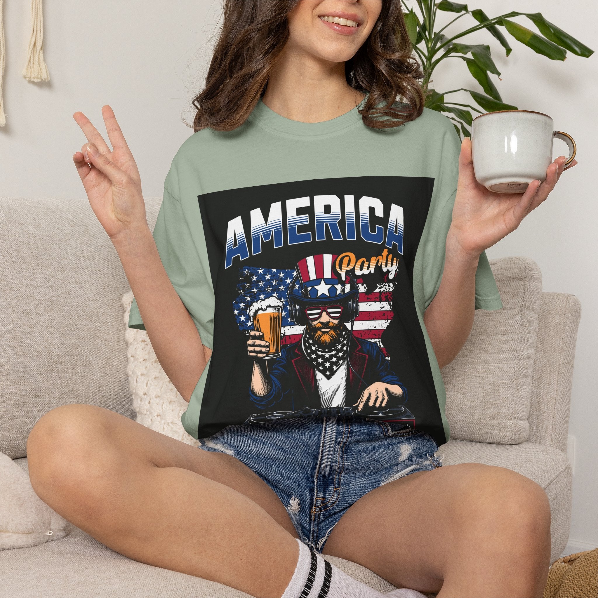 America Party T-Shirt — Cheers to Freedom 4th of July Patriotic Tee