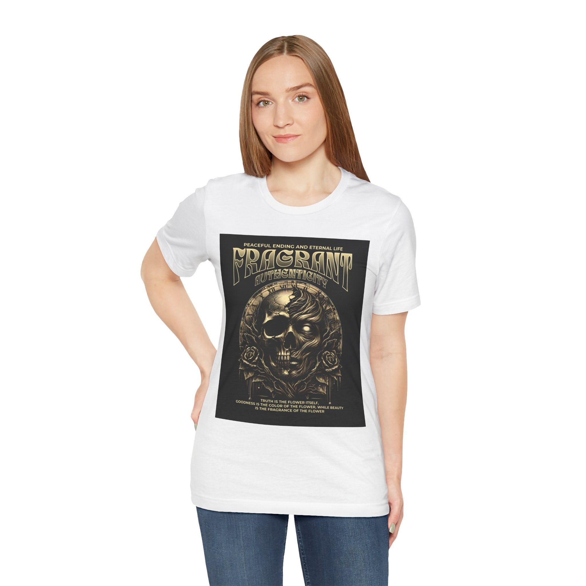 Skull & Roses Graphic Tee — "Fragrant" Vintage Gothic Band Shirt