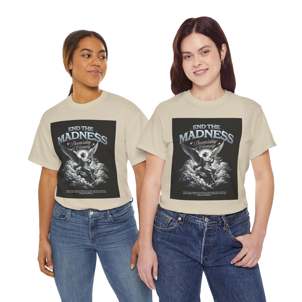 End the Madness Angel Graphic Tee — Vintage Gothic Band-Style T-Shirt