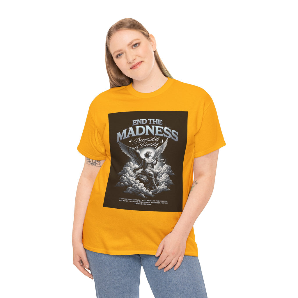 End the Madness Angel Graphic Tee — Vintage Gothic Band-Style T-Shirt