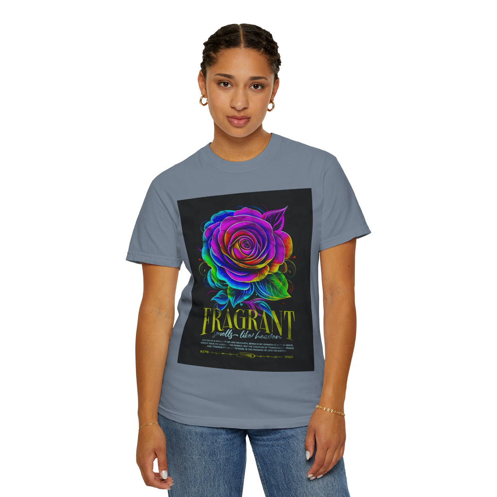 Fragrant Rainbow Rose T-Shirt — Vibrant Floral Graphic Tee