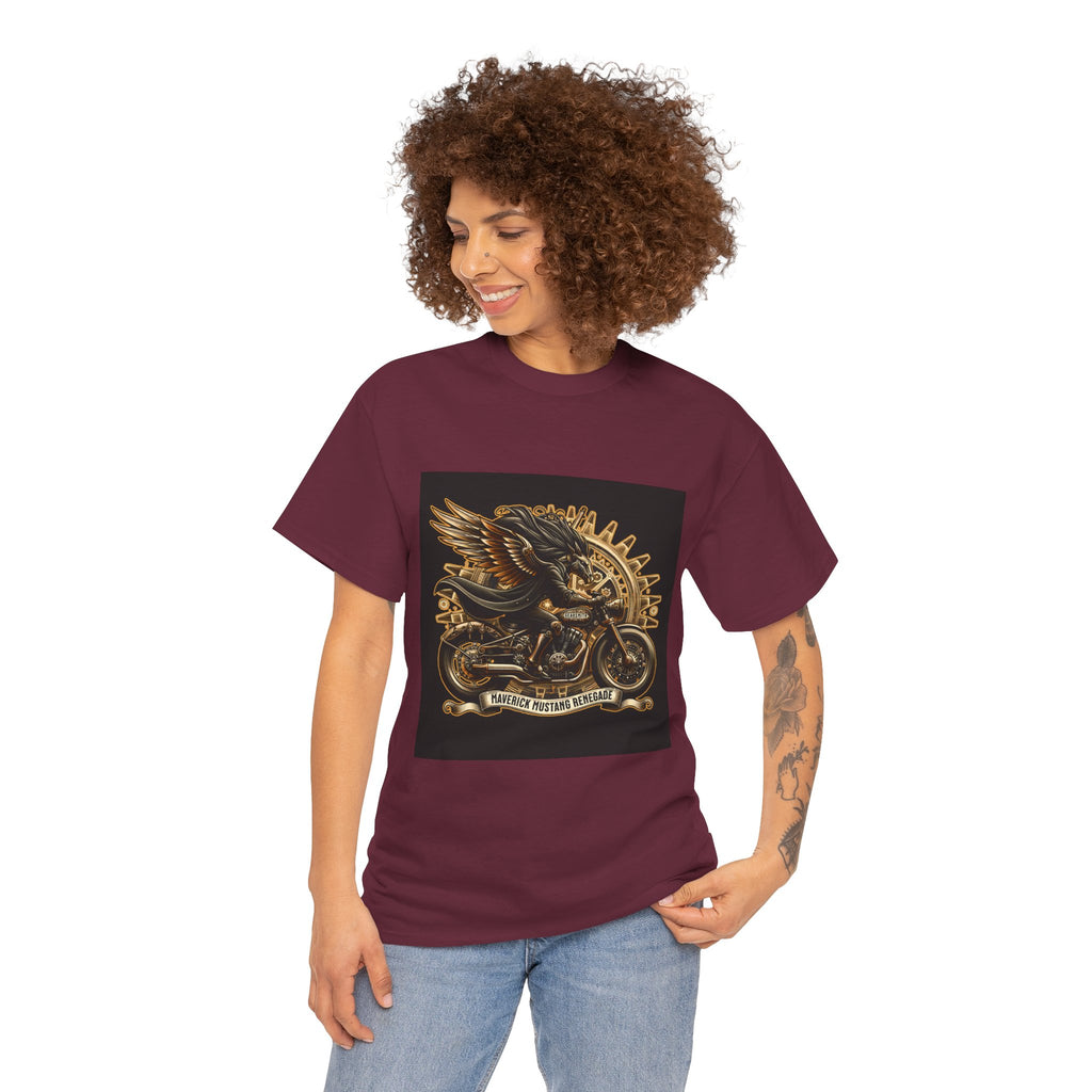 Vintage Winged Motorcycle Tee — "Ride Forever, Ride Free" Biker T-Shirt