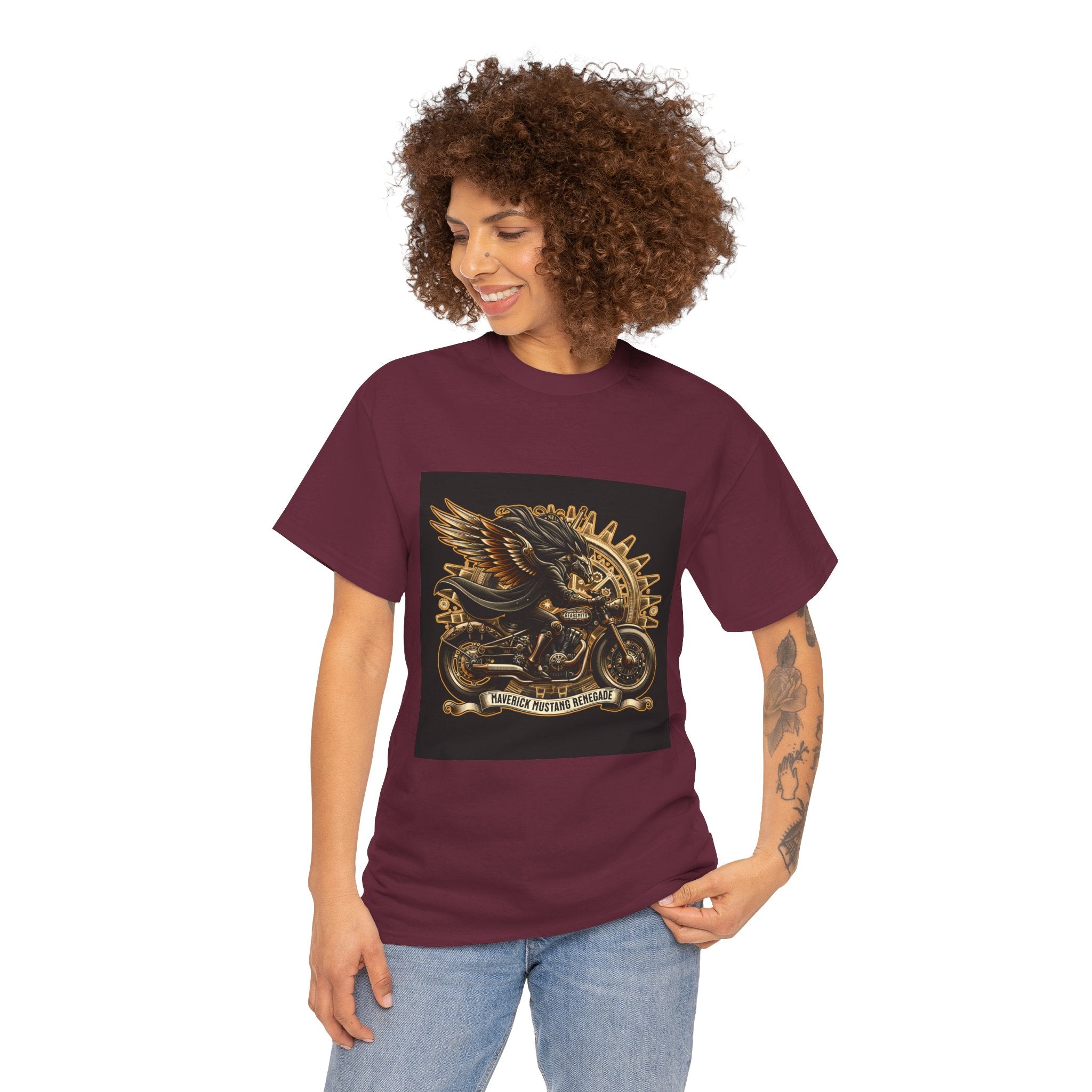 Vintage Winged Motorcycle Tee — "Ride Forever, Ride Free" Biker T-Shirt