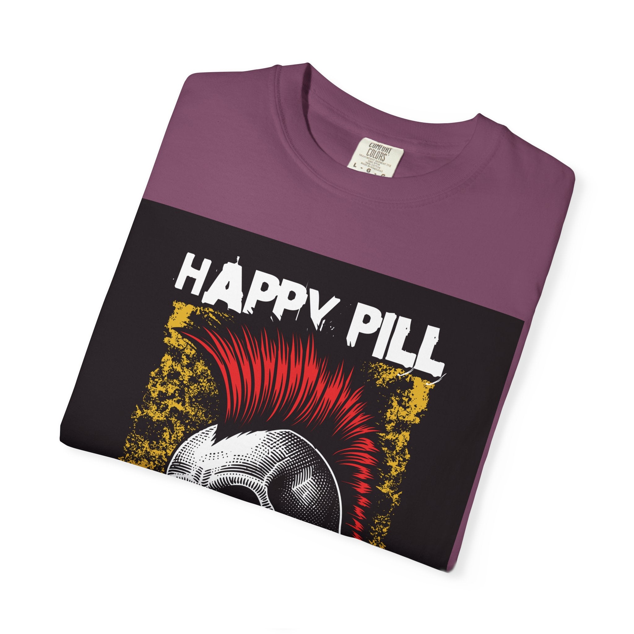 Happy Pill Punk Skull T-Shirt — 'Happy Pill Medication' Graphic Tee