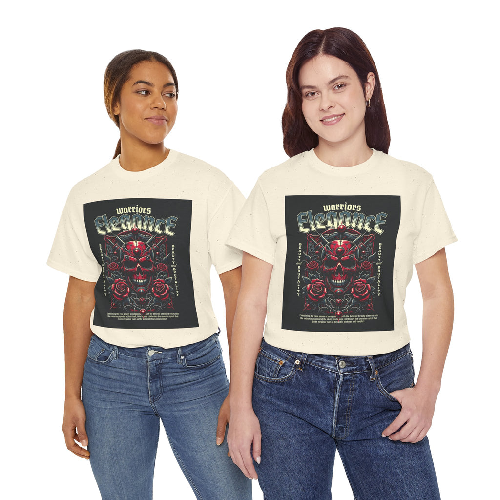 Warriors Electric Skull T‑Shirt — Red Skull & Roses Rock Graphic Tee
