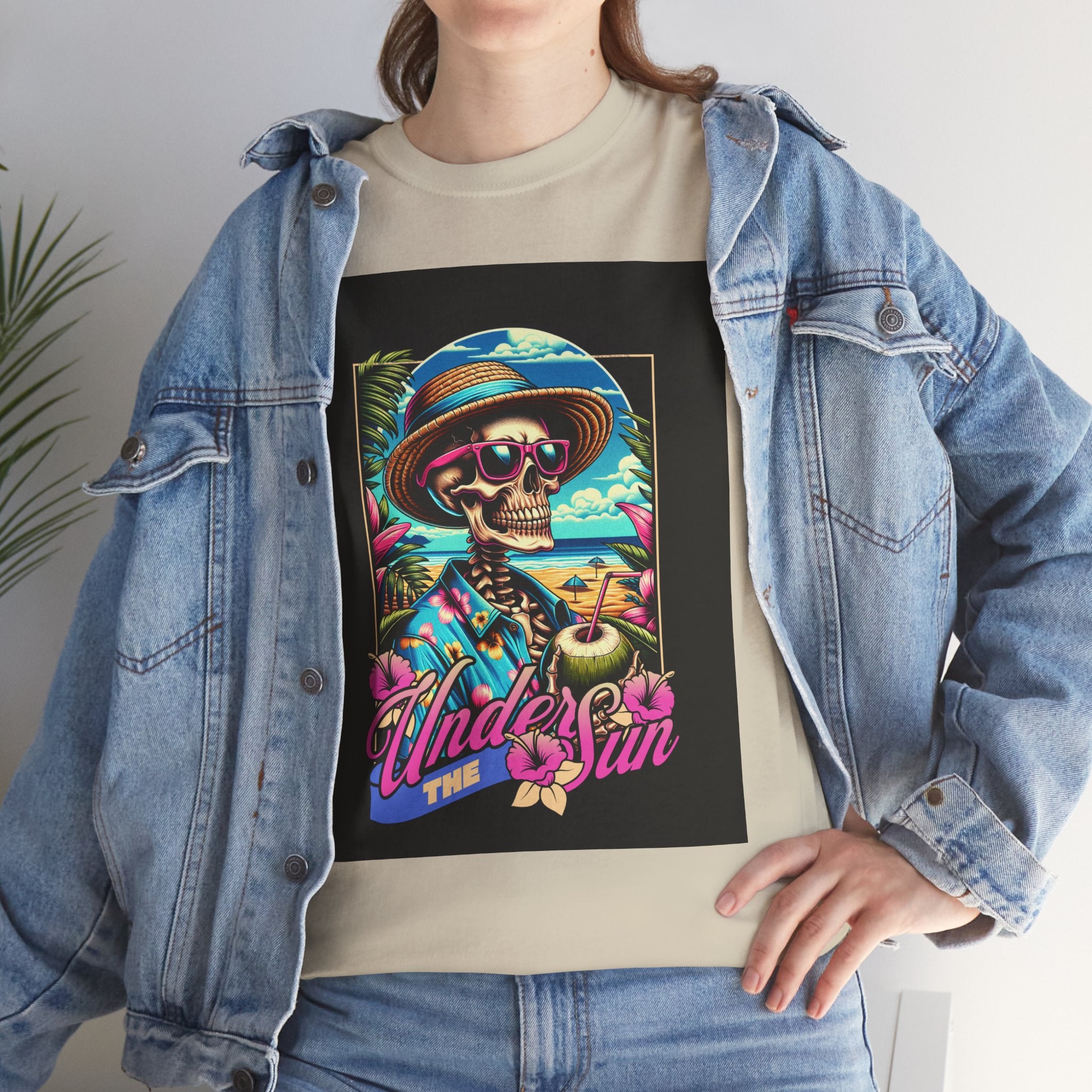 Skull Beach Tee — "Under the Sun" Retro Surf Graphic T-Shirt