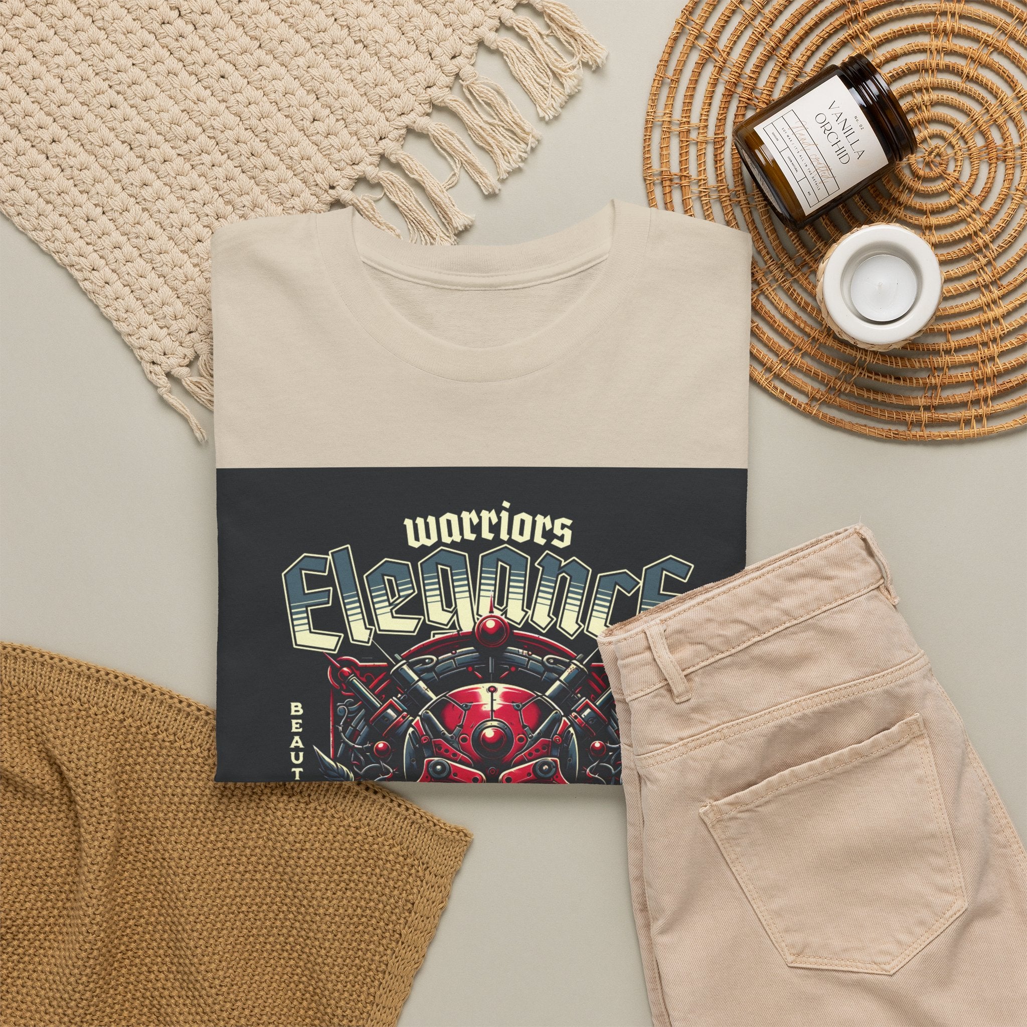 Warriors Electric Skull T‑Shirt — Red Skull & Roses Rock Graphic Tee
