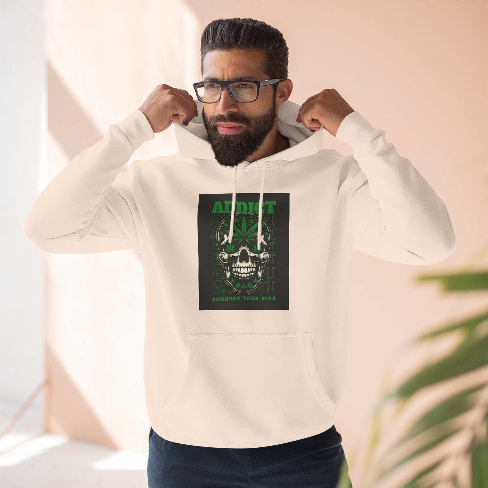 Skull & Snake Hoodie — "Addict" Graphic Pullover