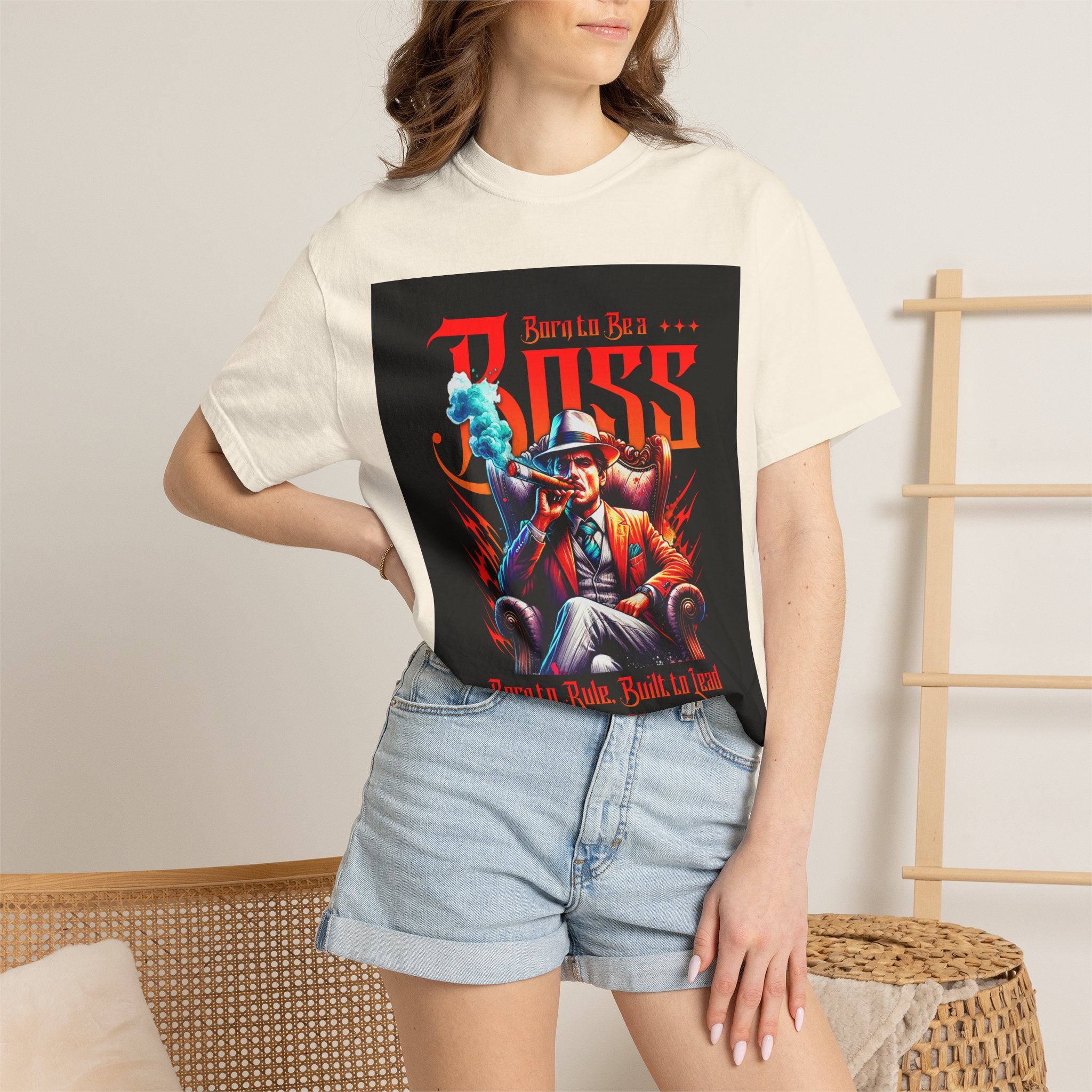 Boss Vintage Graphic T-Shirt — "Born to Be a Boss" Retro Mafia Design