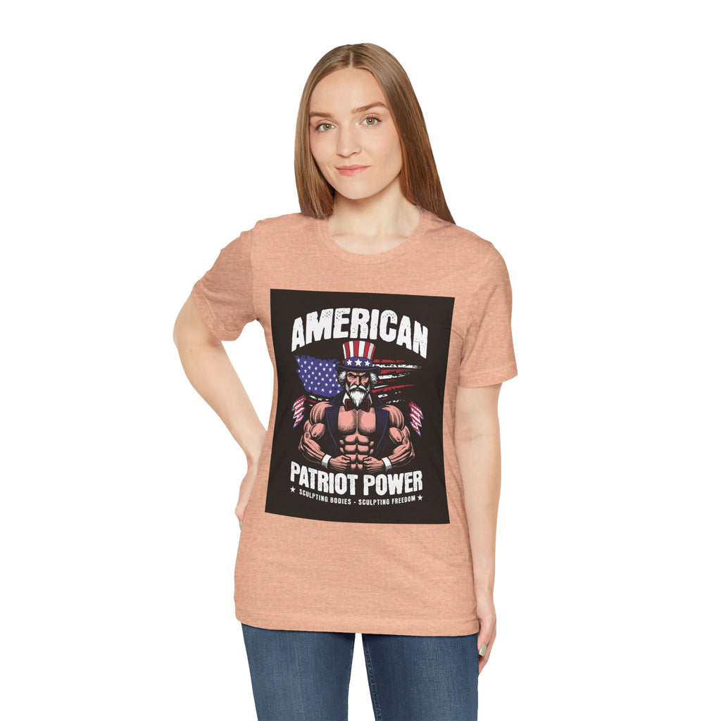 Patriot Power T-Shirt — American Flag Uncle Sam Muscle Graphic Tee