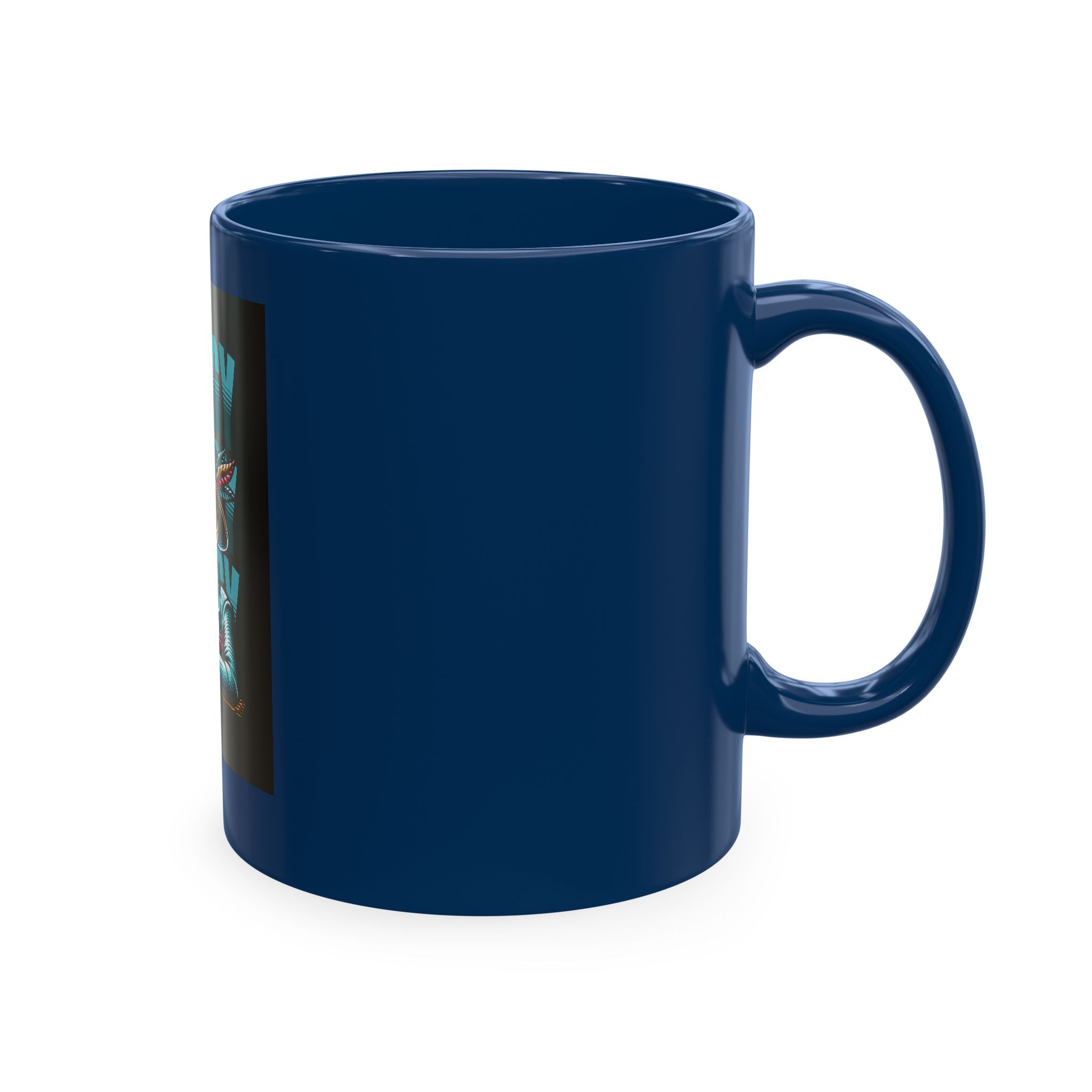Skull 'Energy' Ceramic Coffee Mug — Retro Skeleton with Drink Design